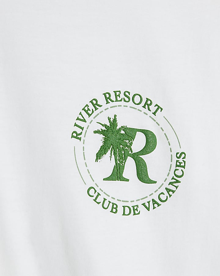 Boys White River Resort Palm Tree T-shirt