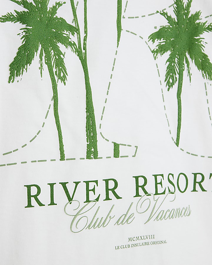 Boys White River Resort Palm Tree T-shirt