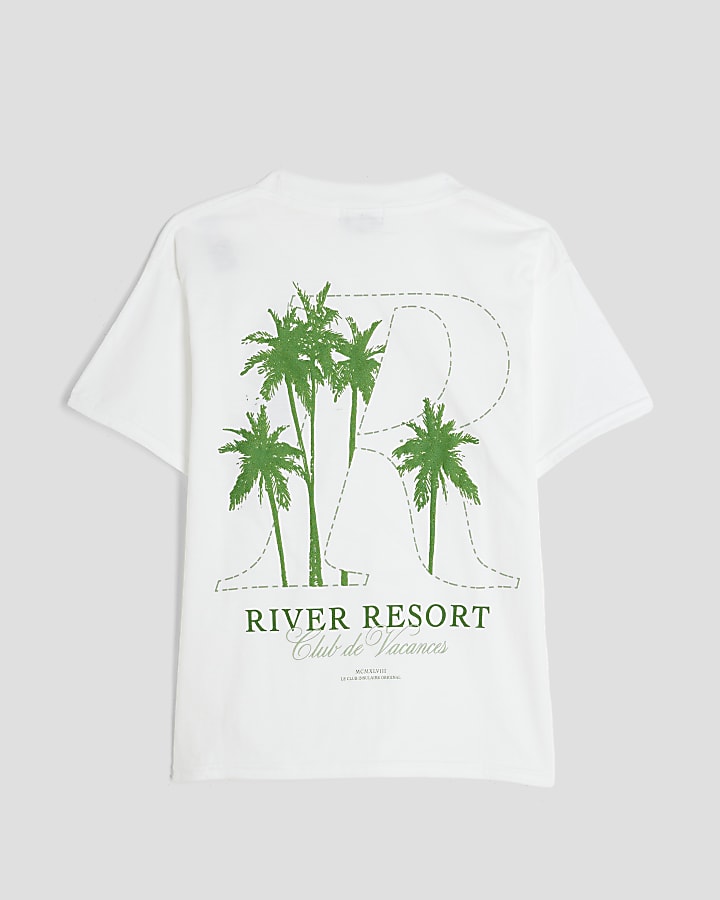 Boys White River Resort Palm Tree T-shirt