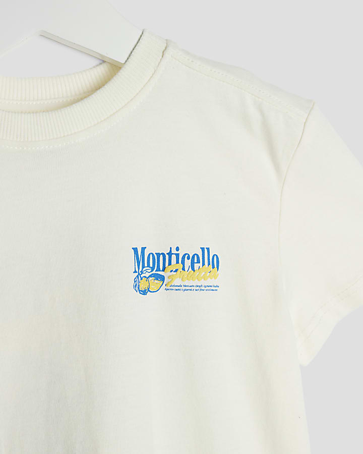 Mini Boys White Monticello Lemon T-Shirt