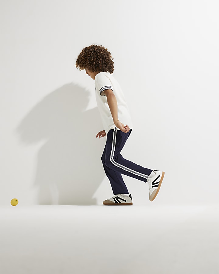 Boys White Polo Shirt And Joggers Set