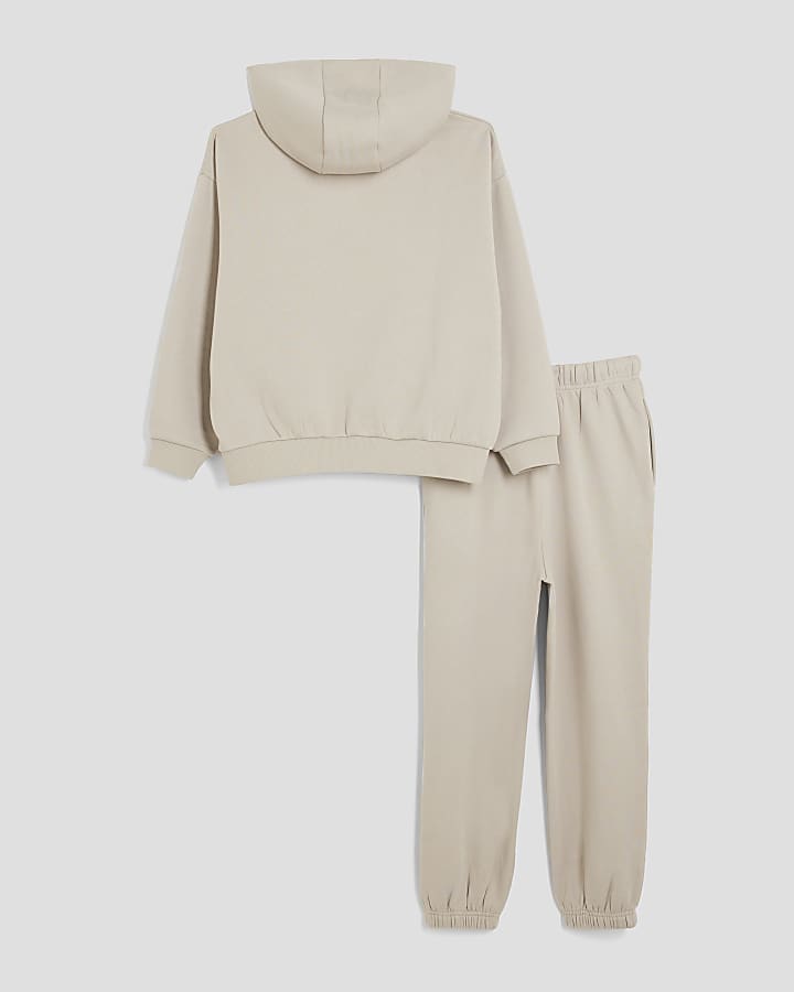 Boys Beige RR Hoodie And Joggers Set