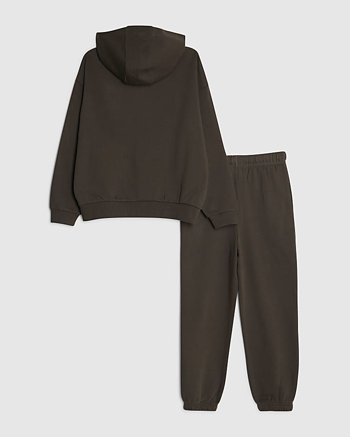 Boys Khaki RR Hoodie And Joggers Set