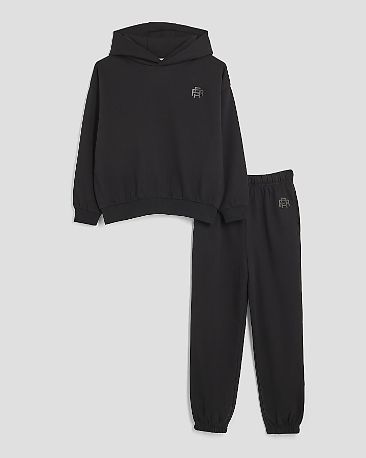 Boys Black RR Hoodie And Joggers Set