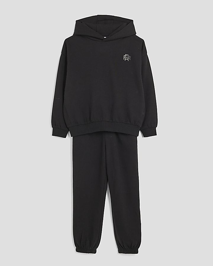 Boys Black RR Hoodie And Joggers Set