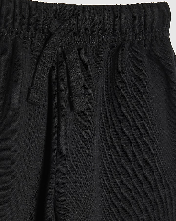 Mini Boys Black Essentials Wide Leg Joggers