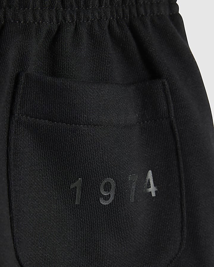 Mini Boys Black Essentials Wide Leg Joggers