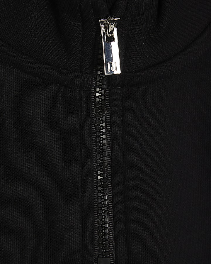 Mini Boys Black Funnel Sweatshirt