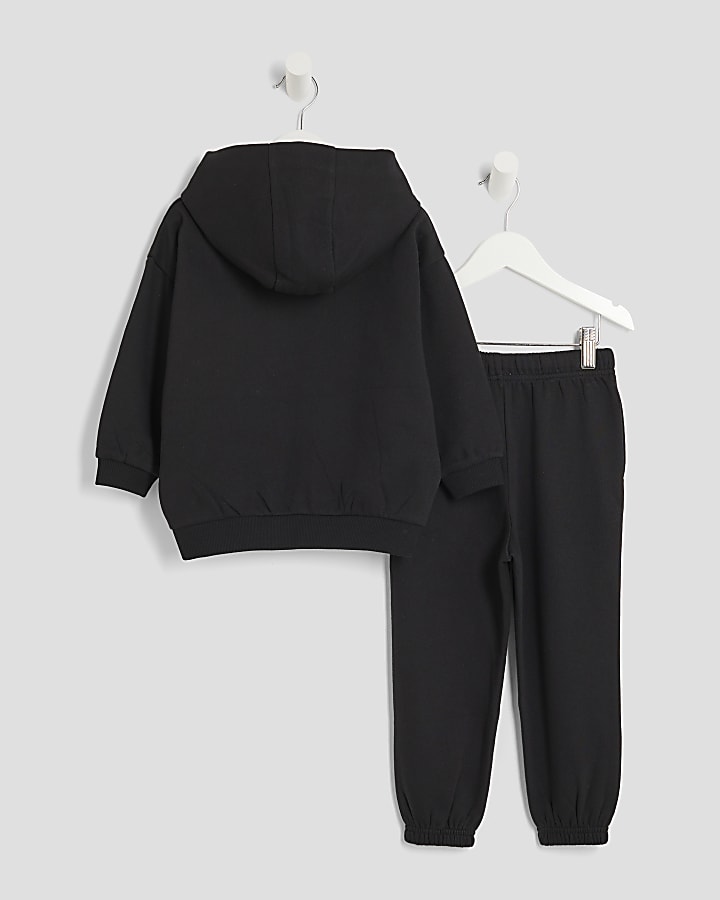 Mini Boys Black RR Hoodie And Joggers Set