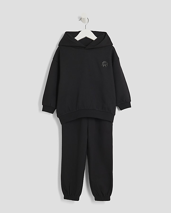 Mini Boys Black RR Hoodie And Joggers Set