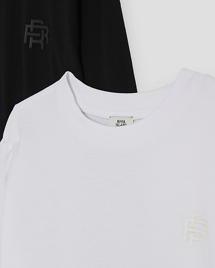 Boys Black Pack Of 2 Long Sleeve T-Shirts