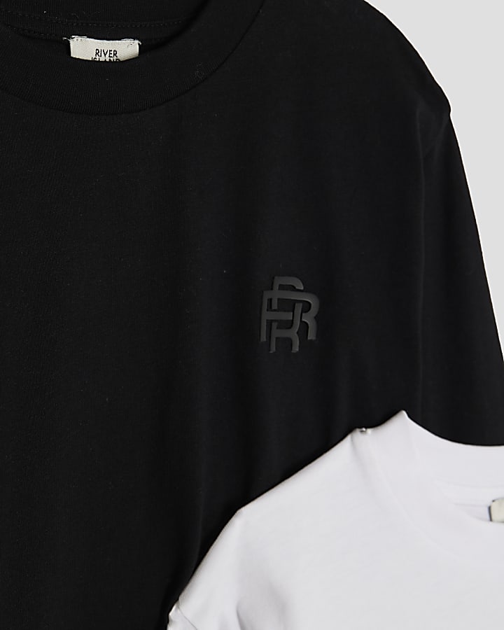 Boys Black Pack Of 2 Long Sleeve T-Shirts