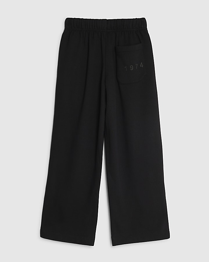 Boys Black Essentialism Wide Leg Trousers