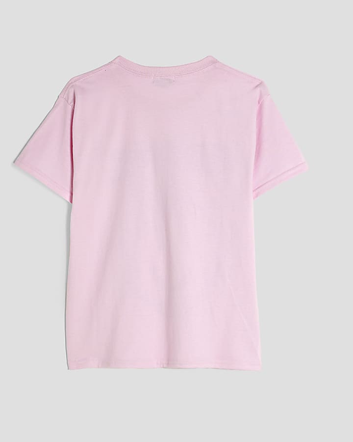 Girls Pink Disco Smiley T-Shirt