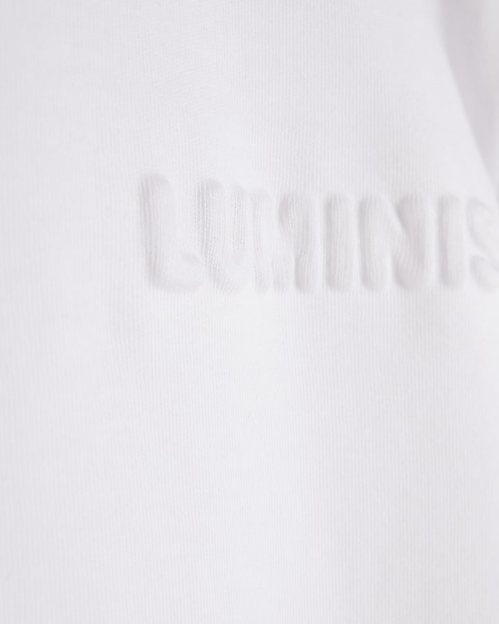 Mini Boys White Embossed Luminis T-Shirt