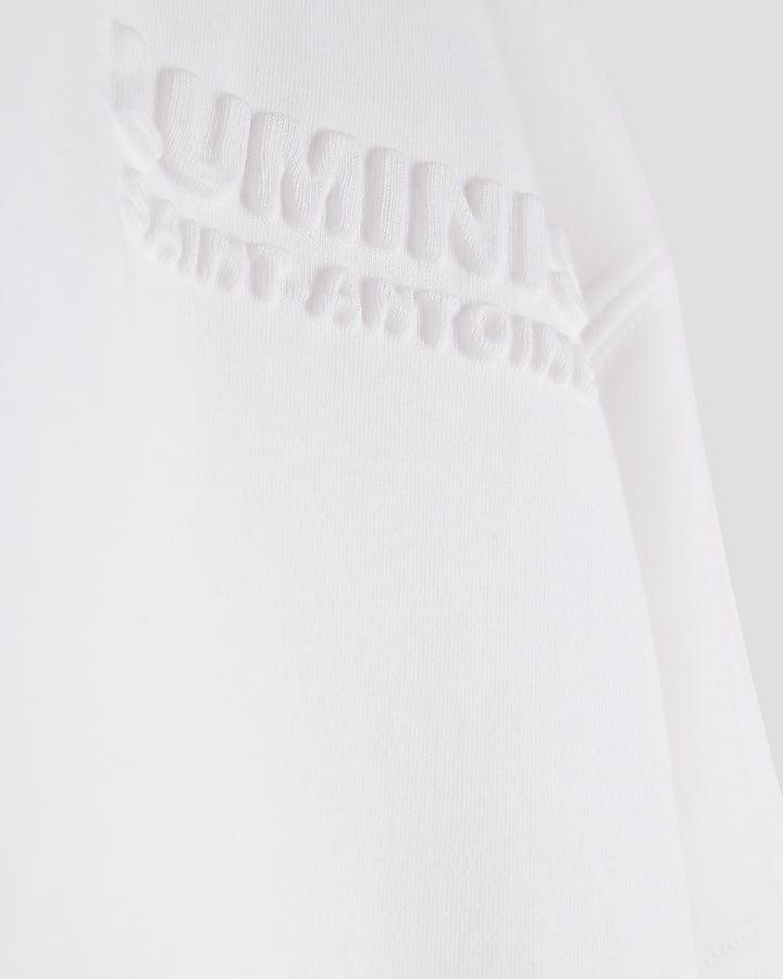 Boys White Embossed Luminis T-Shirt
