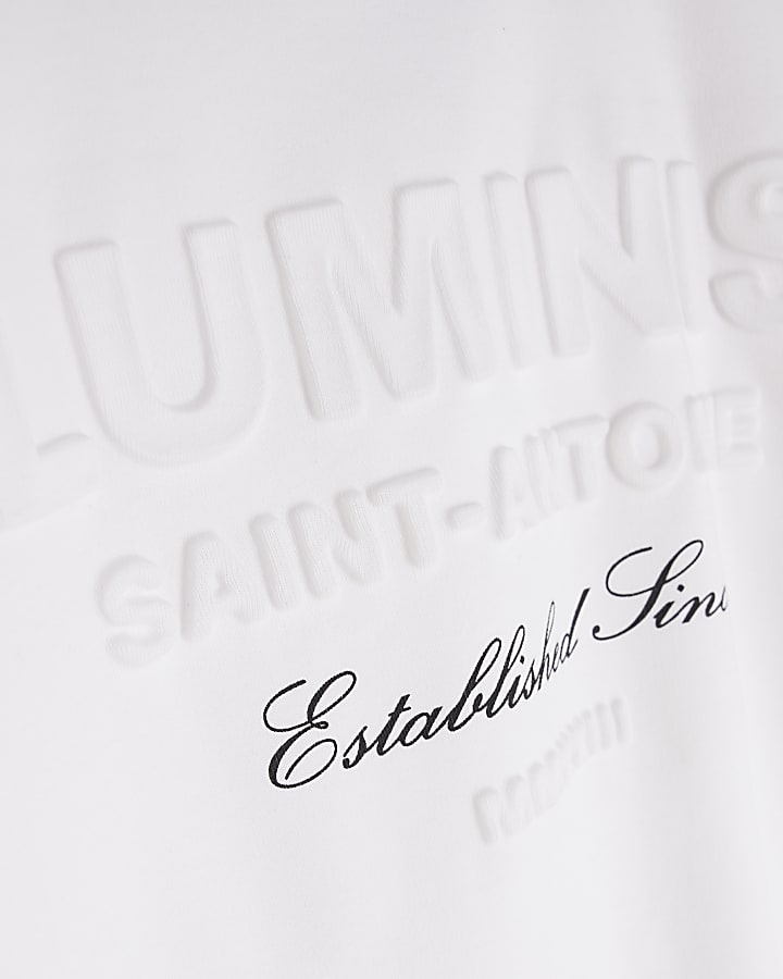 Boys White Embossed Luminis T-Shirt
