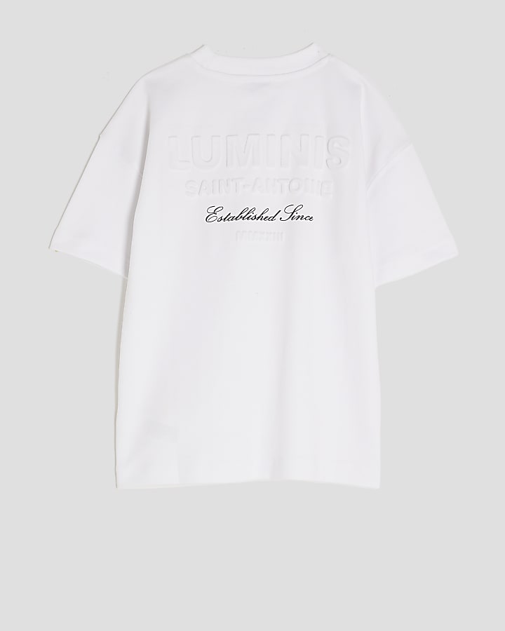 Boys White Embossed Luminis T-Shirt