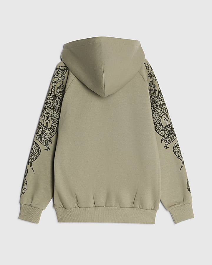 Boys Khaki Japanese Hoodie