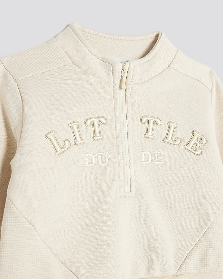 Baby Boys Cream Little Dude Hoodie Set