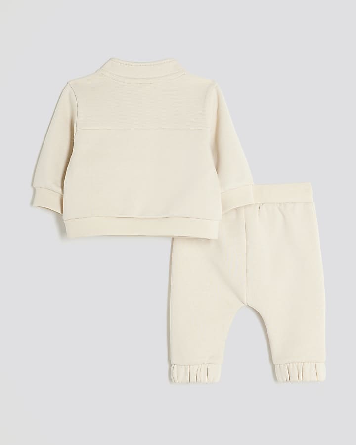 Baby Boys Cream Little Dude Hoodie Set