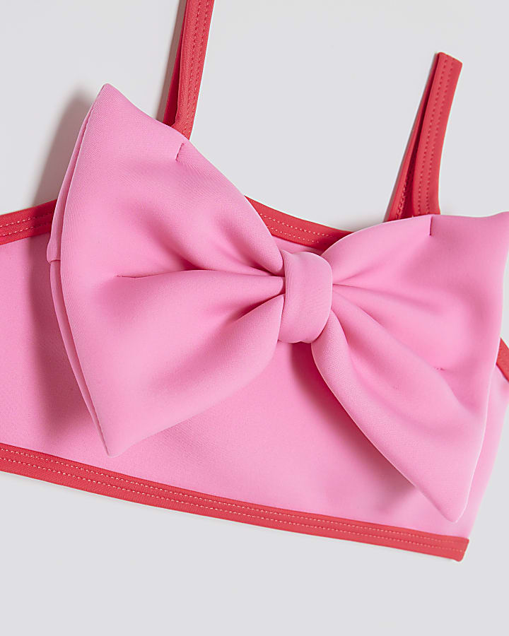 Mini Girls Pink 3D Bow Bikini Set