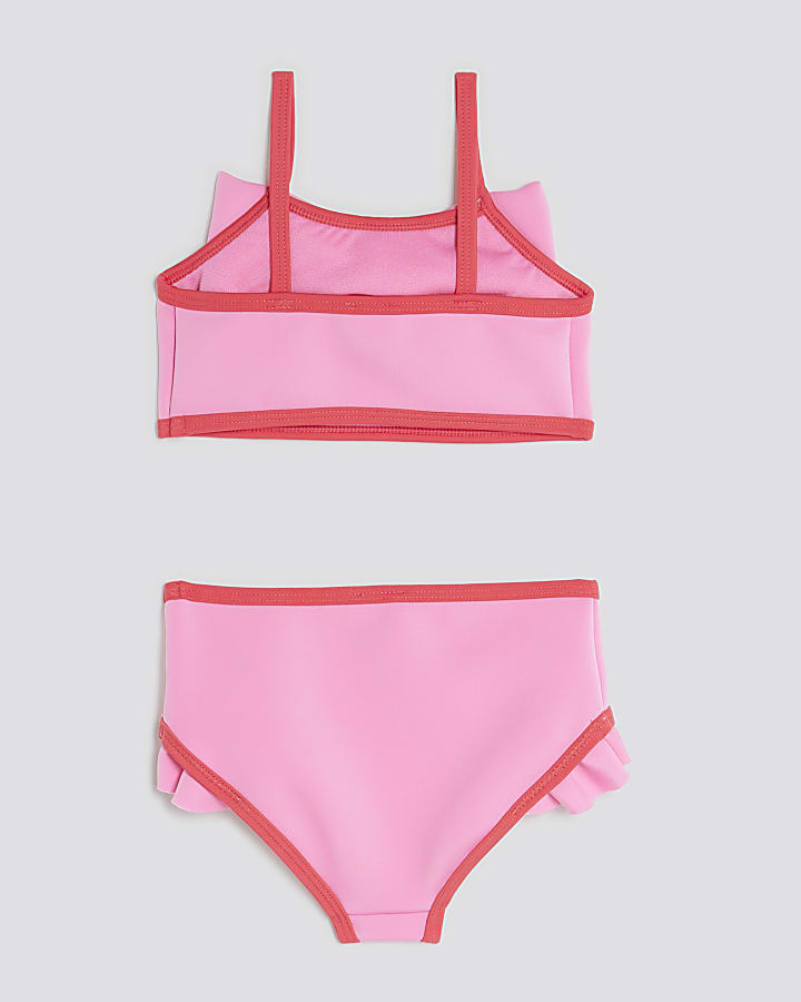 Mini Girls Pink 3D Bow Bikini Set