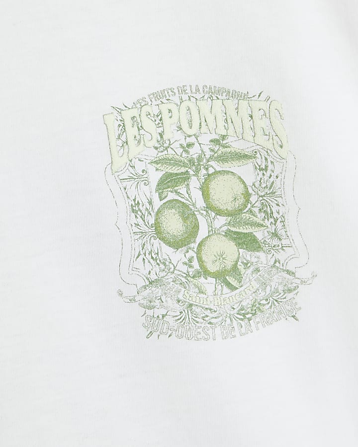 Boys White Les Pommes Fruit T-Shirt