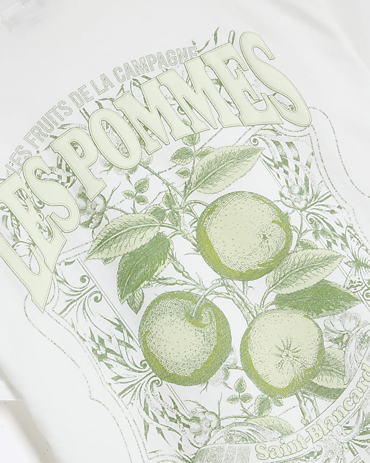 Boys White Les Pommes Fruit T-Shirt