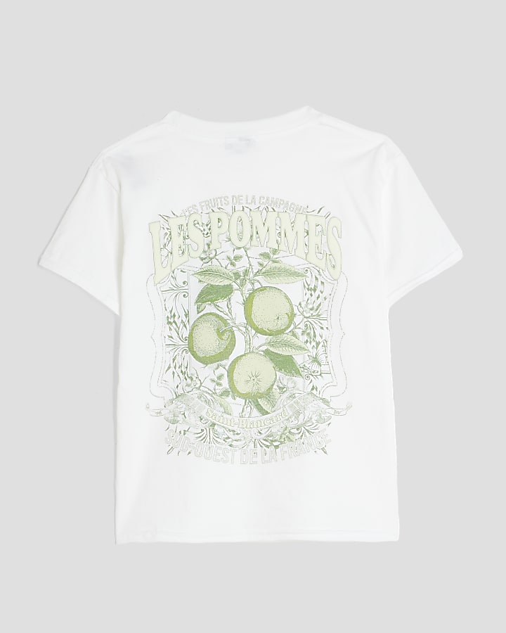 Boys White Les Pommes Fruit T-Shirt