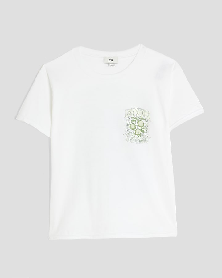 Boys White Les Pommes Fruit T-Shirt