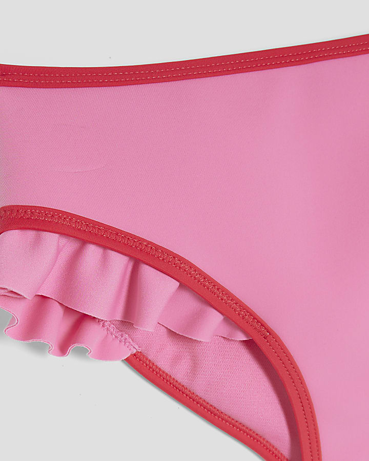 Girls Pink 3D Bow Bikini Set