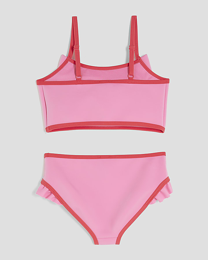 Girls Pink 3D Bow Bikini Set