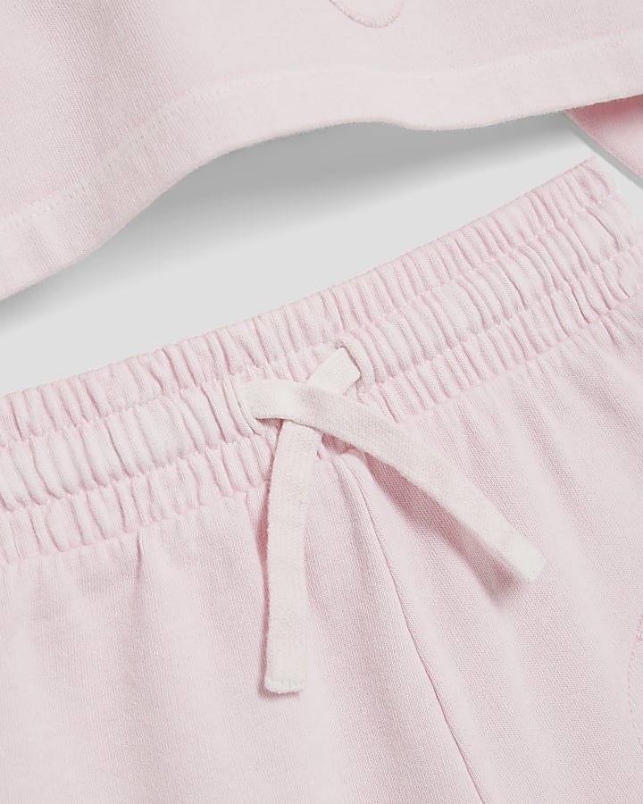 Girls Pink RI Hoodie And Shorts Set
