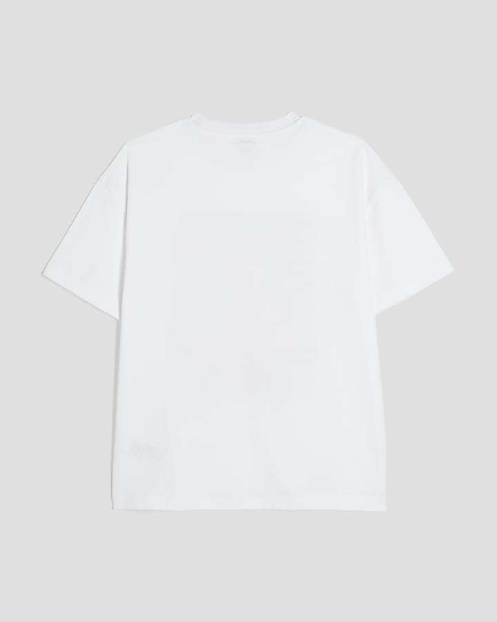 Girls White Monogram Bear T-Shirt