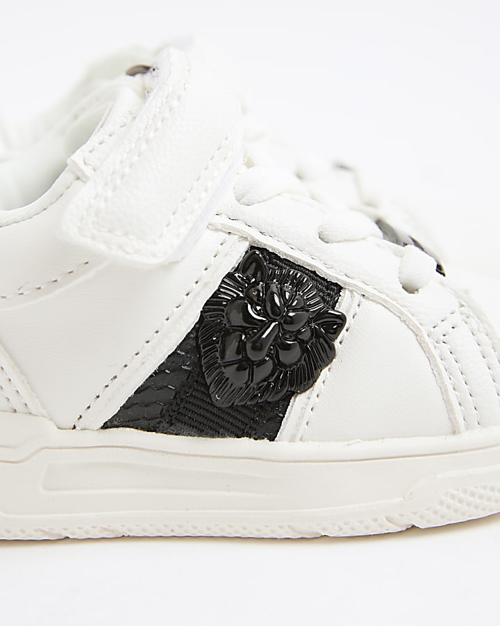 Mini Boys White Lion Head Trainers