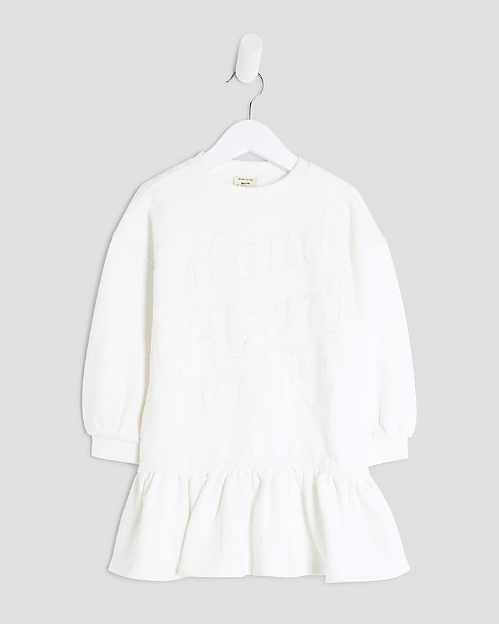 Mini Girls Ecru 2 in 1 Sweatshirt Dress