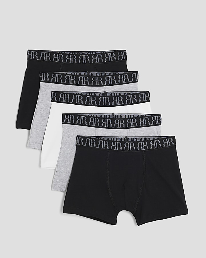 Boys Grey Pack Of 5 Boxers