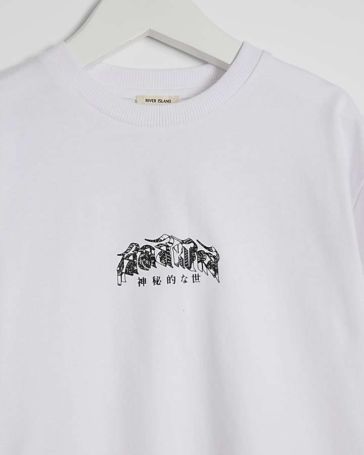 Mini Boys White Back Gothic T-Shirt
