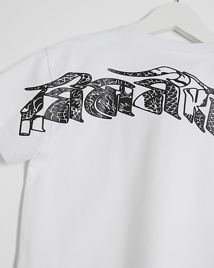 Mini Boys White Back Gothic T-Shirt