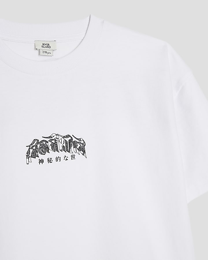 Boys White Back Gothic T-Shirt