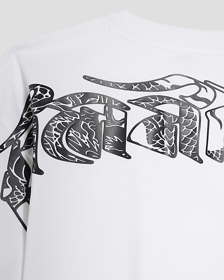 Boys White Back Gothic T-Shirt