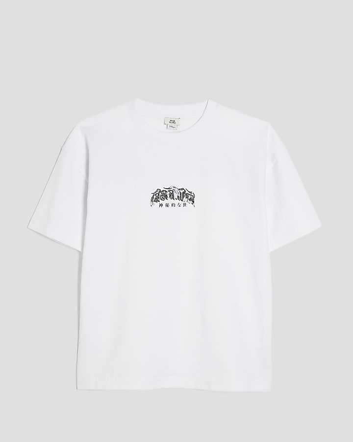 Boys White Back Gothic T-Shirt