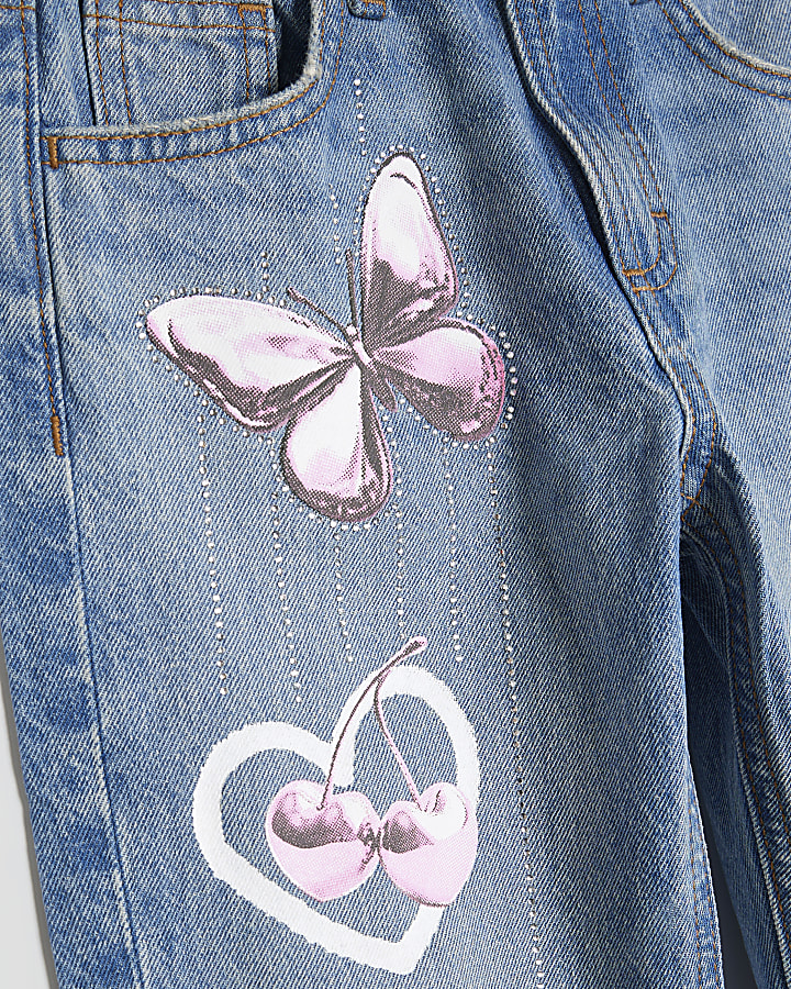 Girls Graffiti Straight Jeans