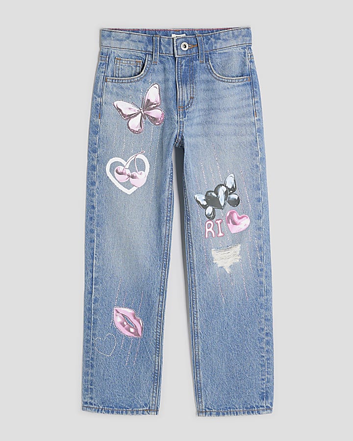 Girls Graffiti Straight Jeans