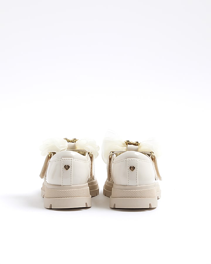 Mini Girls Cream Interchangeable Strap Shoes