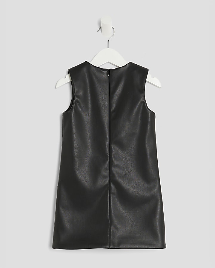 Mini Girls Black Sleeveless Shift Dress