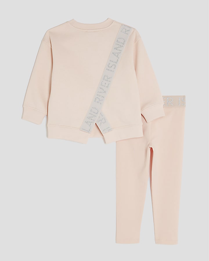 Mini Girls Pink long sleeve Sweatshirt Set