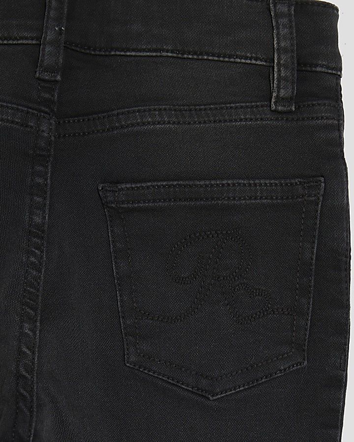 Girls Black Skinny Fit Button Front Jeans