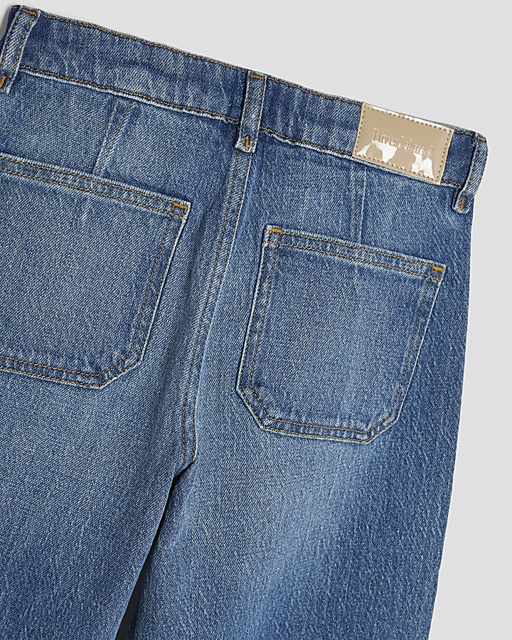 Girls Wide Leg Front Pocket Jeans